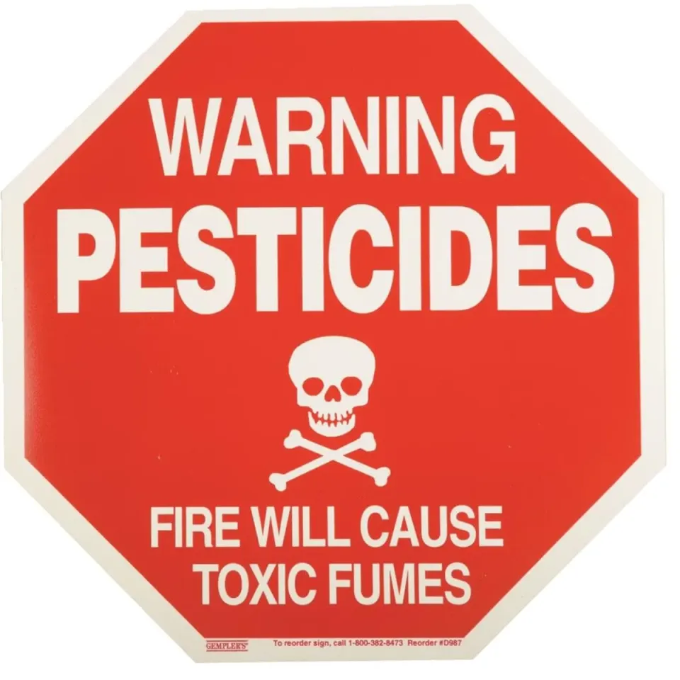 Gemplers Octagon waarschuwingsbord pesticides stopvorm