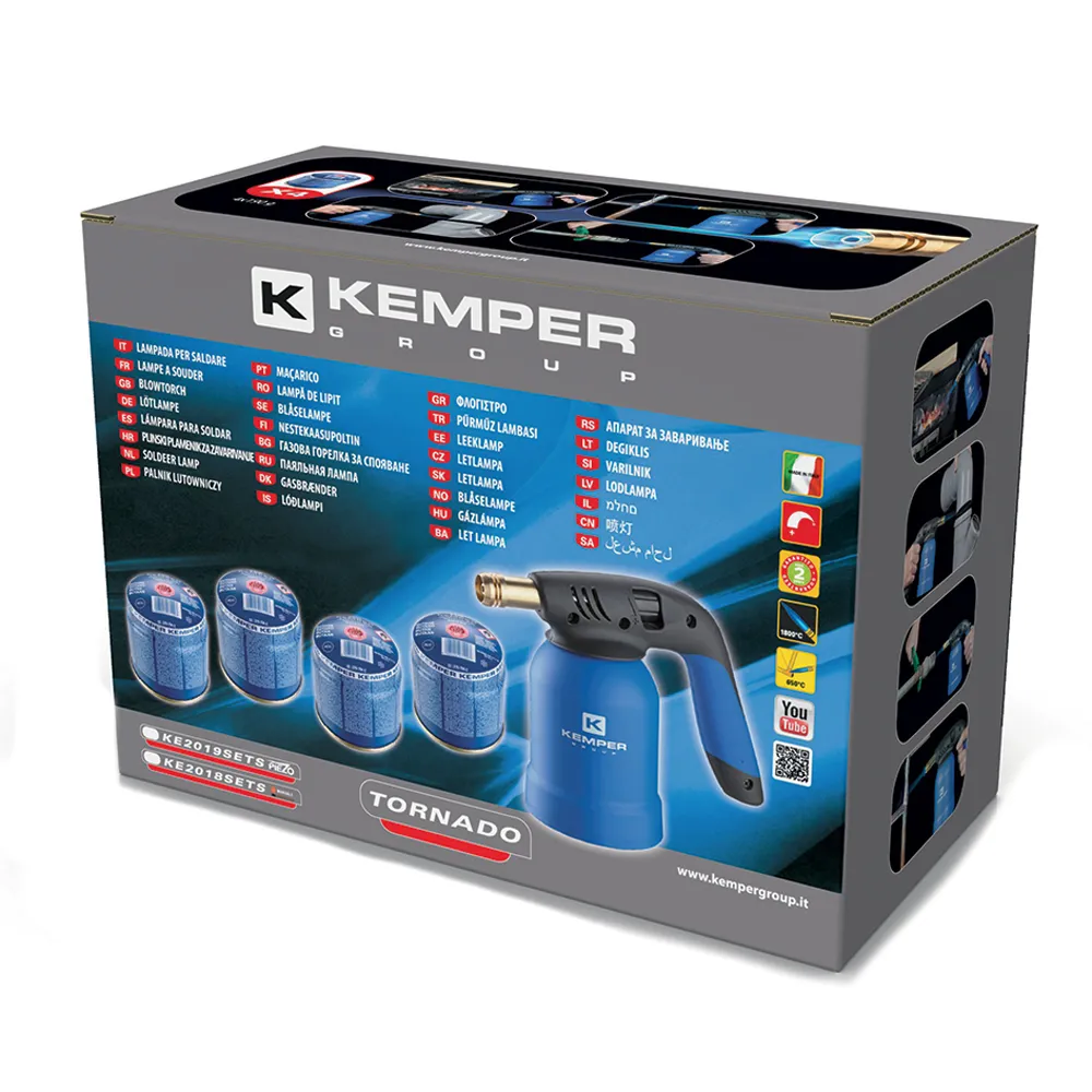Kemper Tornado KE2018SETS soldeerbrander met 4 patronen